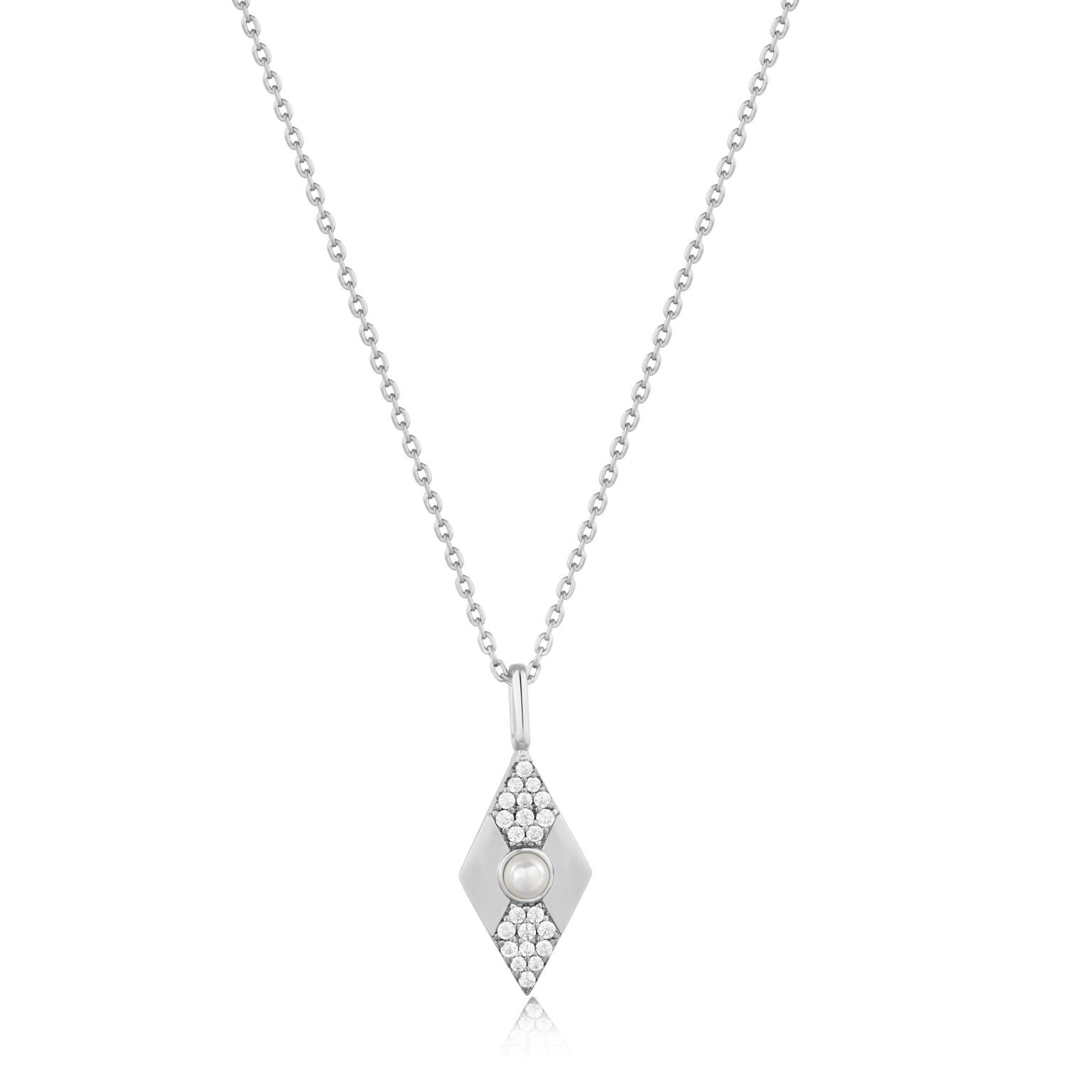  Modern Muse - Necklaces with pendant - Silver / Rhodium plated - Pearl - 50cm